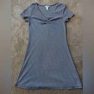 Arizona Jean Company Black and White Striped Mini Dress